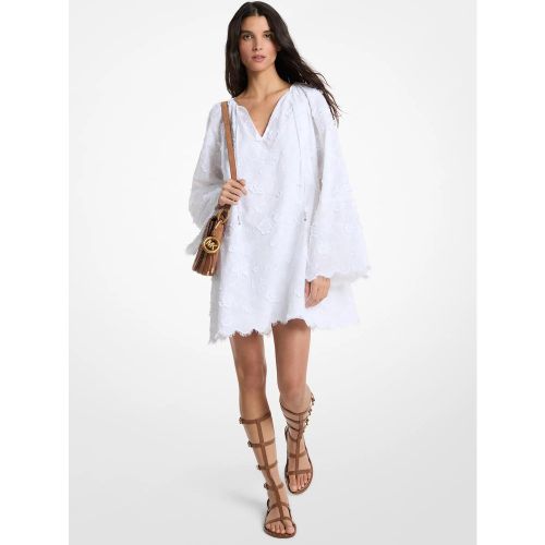 MK Robe en voile de coton brodée à fleurs - Michael Kors - MICHAEL Michael Kors - Modalova