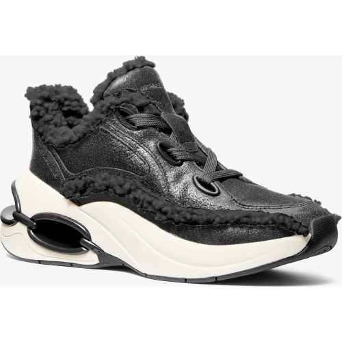MK Basket Toni en cuir délavé et sherpa - Michael Kors - MICHAEL Michael Kors - Modalova