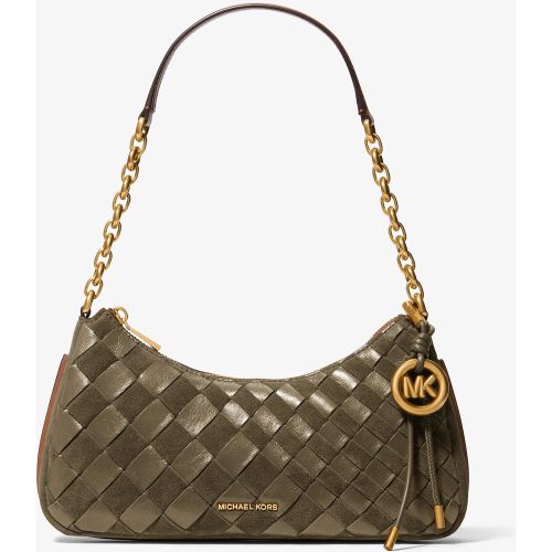 MK Pochette Nolita de taille moyenne à chaîne en cuir tissé à la main - Michael Kors - MICHAEL Michael Kors - Modalova