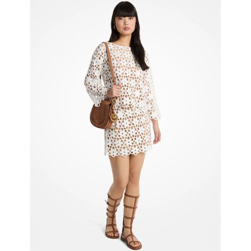 MK Jupe en crochet ornée de fleurs à détails miroirs - Michael Kors - MICHAEL Michael Kors - Modalova