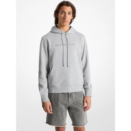 MK Pull à capuche en mélange de coton avec logo en relief - Michael Kors - Michael Kors Mens - Modalova