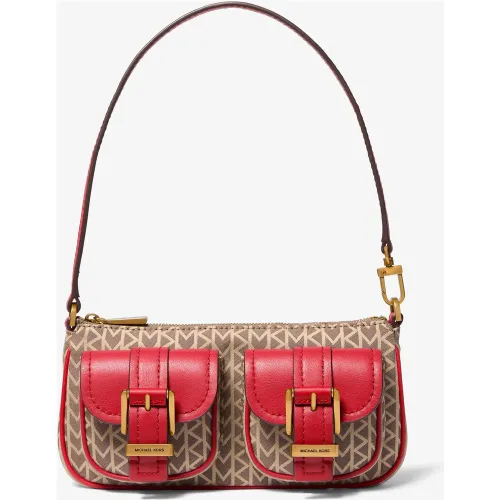 MK Petite pochette Zoe en jacquard à logo MK2000 - Michael Kors - MICHAEL Michael Kors - Modalova