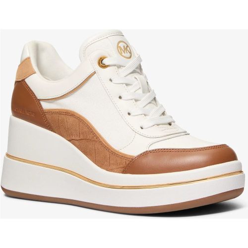 MK Basket Emmy en cuir avec semelle compensée - Michael Kors - MICHAEL Michael Kors - Modalova