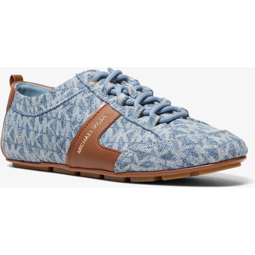 MK Basket Keely en denim à imprimé logo Signature et en cuir - Michael Kors - MICHAEL Michael Kors - Modalova