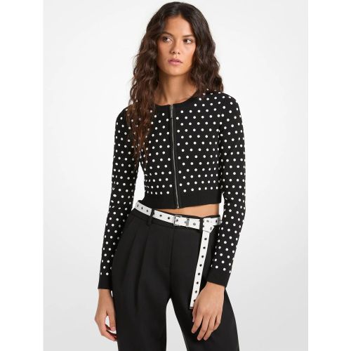 MK Cardigan court zippé clouté - Michael Kors - MICHAEL Michael Kors - Modalova