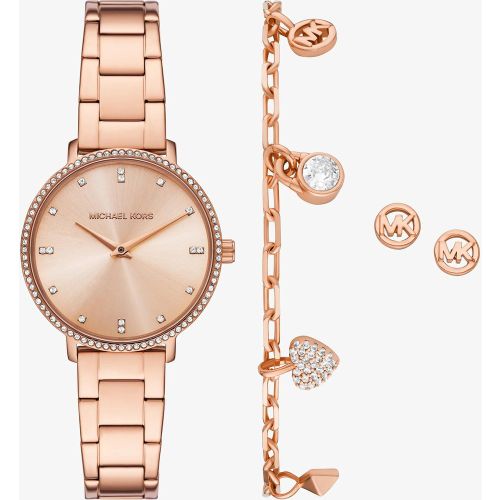 MK Coffret cadeau mini montre Pyper à pierres pavées et bijoux ton - Michael Kors - Modalova