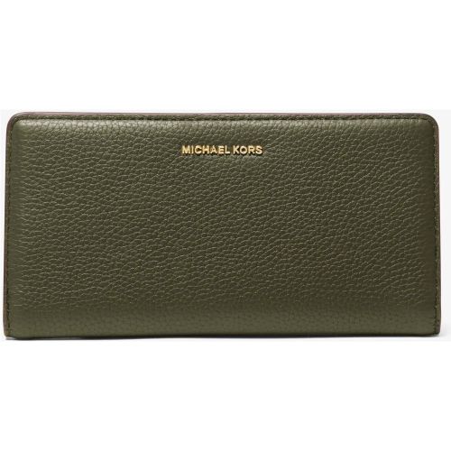 MK Grand portefeuille Bryant en cuir grainé avec bouton-pression sur le devant - Michael Kors - MICHAEL Michael Kors - Modalova