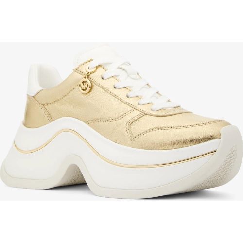 MK Basket Arla en cuir métallisé - Michael Kors - MICHAEL Michael Kors - Modalova