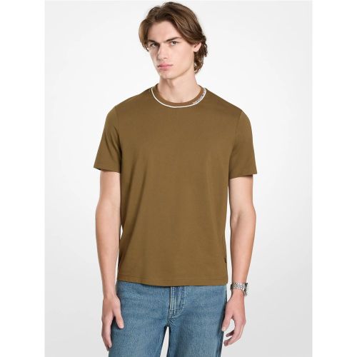 MK T-shirt en jersey de coton avec bordure à logo - Michael Kors - Michael Kors Mens - Modalova