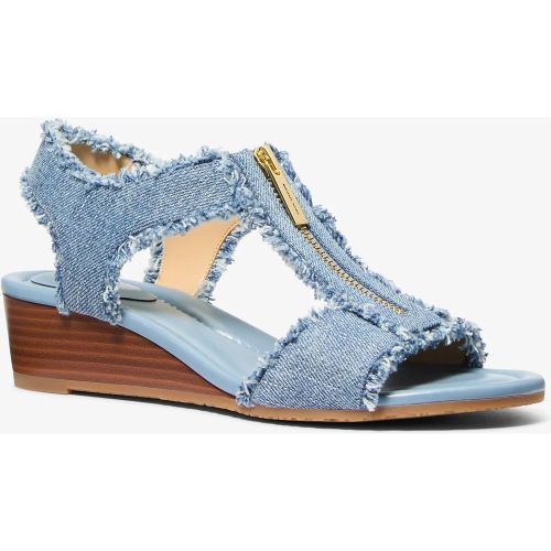 MK Sandale à semelle compensée Berkley en denim effiloché - Michael Kors - MICHAEL Michael Kors - Modalova