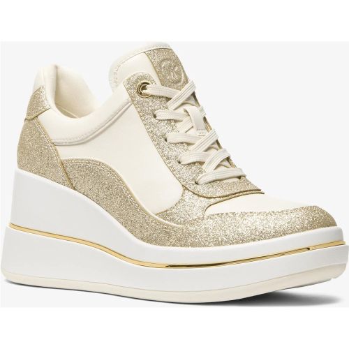 MK Basket Emmy en cuir à logo Signature et à semelle compensée - Michael Kors - MICHAEL Michael Kors - Modalova