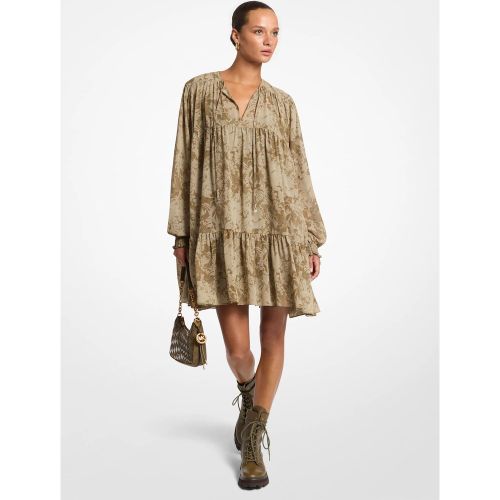MK Robe à plusieurs niveaux en georgette à fleurs - Michael Kors - MICHAEL Michael Kors - Modalova