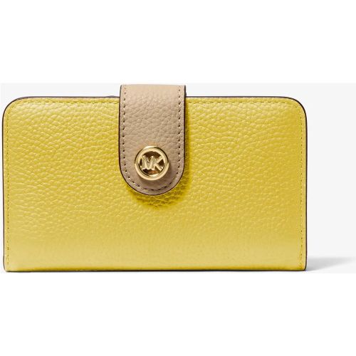 MK Portefeuille de taille moyenne en cuir grainé à couleurs contrastées à logo et à breloque MK Pop - Michael Kors - MICHAEL Michael Kors - Modalova