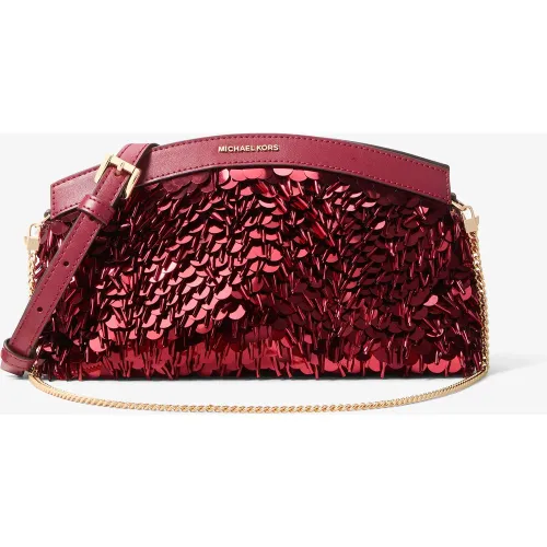 MK Petite pochette Athena convertible ornée de sequins métallisés - Michael Kors - MICHAEL Michael Kors - Modalova