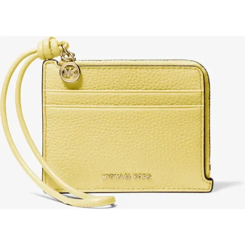 MK Petit porte-cartes Jet Set en cuir grainé à dragonne - Michael Kors - MICHAEL Michael Kors - Modalova
