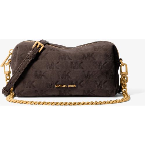 MK Petit sac à bandoulière convertible Bryant en daim à logo en relief - Michael Kors - MICHAEL Michael Kors - Modalova