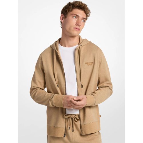 MK Pull à capuche en mélange de coton avec fermeture à glissière - Michael Kors - Michael Kors Mens - Modalova