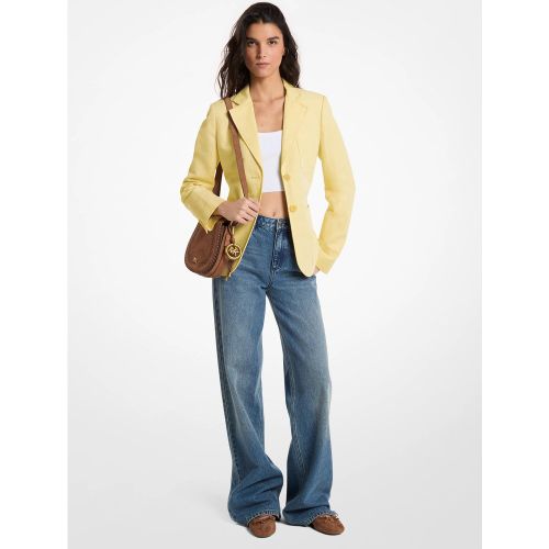 MK Blazer à poches plaquées en lin et coton - Michael Kors - MICHAEL Michael Kors - Modalova