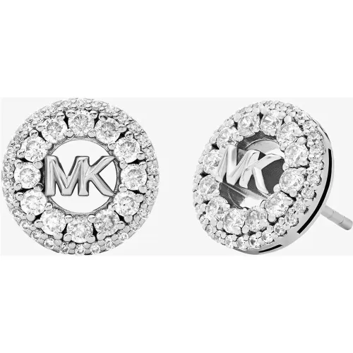 MK Clous d'oreilles breloque logo Fulton plaqués en métal précieux avec pierres pavées - Michael Kors - Modalova
