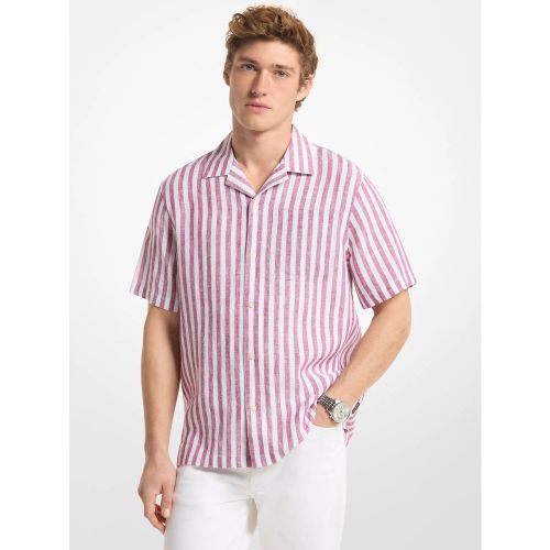 MK Chemise rayée à col cubain - Michael Kors - Michael Kors Mens - Modalova