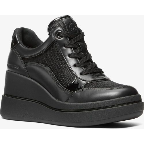 MK Basket Emmy en cuir et maille filet à semelle compensée - Michael Kors - MICHAEL Michael Kors - Modalova