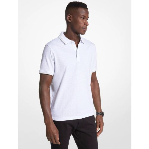 MK Polo Greenwich en jersey de coton à imprimé logo - Michael Kors - Michael Kors Mens - Modalova