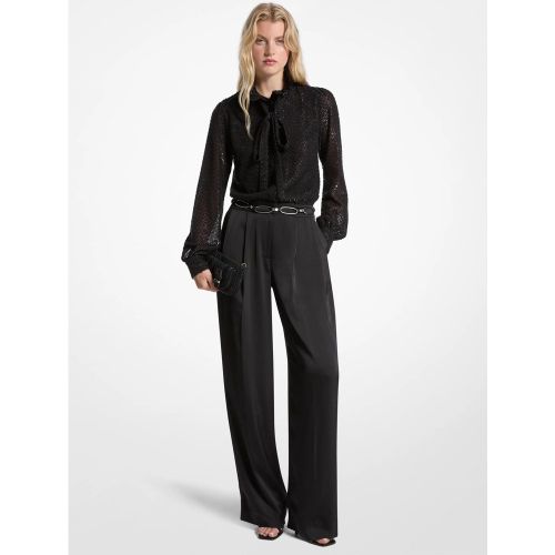 MK Combinaison à col lavallière en jacquard métallisé à pince et en satin - Michael Kors - MICHAEL Michael Kors - Modalova
