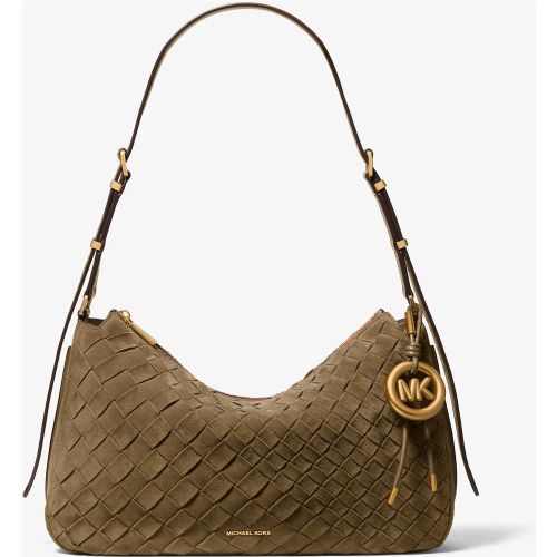 MK Sac porté épaule Nolita de taille moyenne en daim tressé à la main - Michael Kors - MICHAEL Michael Kors - Modalova