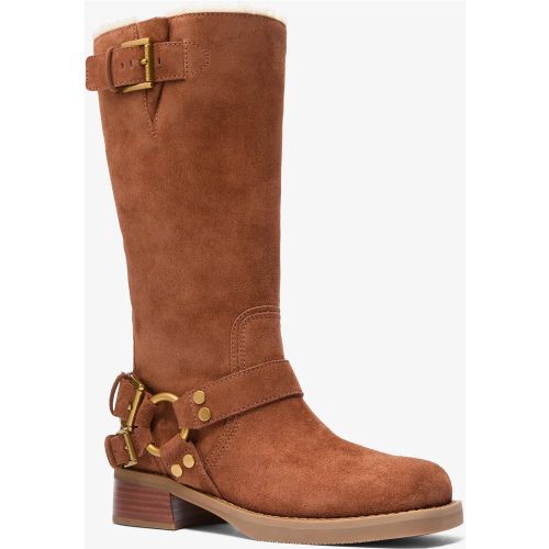 MK Botte de moto Crosby en daim - Michael Kors - MICHAEL Michael Kors - Modalova