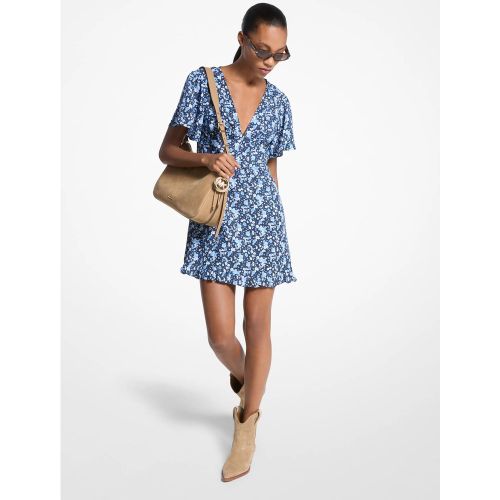 MK Robe en mélange de viscose et soie à motif floral - Michael Kors - MICHAEL Michael Kors - Modalova