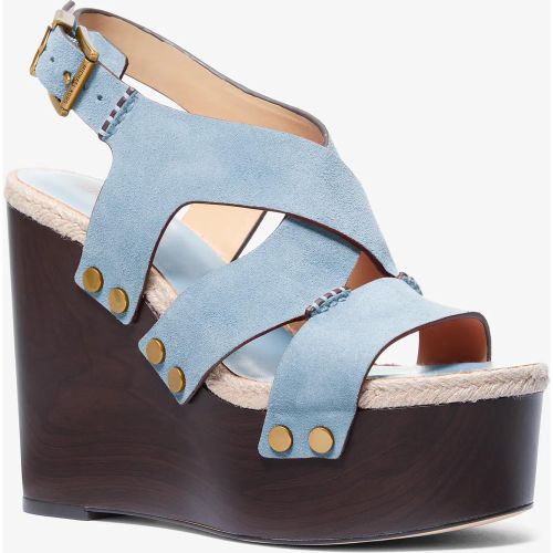 MK Sandale Raven en daim clouté à semelle compensée - Michael Kors - MICHAEL Michael Kors - Modalova
