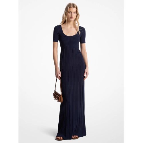 MK Robe mi-longue en tricot extensible côtelé - Michael Kors - MICHAEL Michael Kors - Modalova