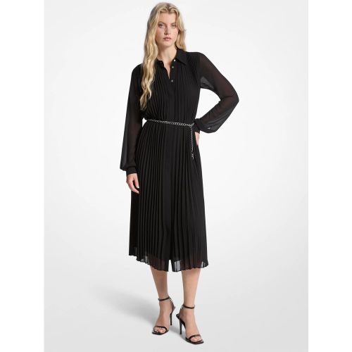 MK Robe chemise plissée en georgette - Michael Kors - MICHAEL Michael Kors - Modalova
