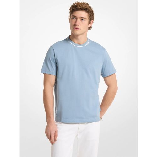 MK T-shirt en jersey de coton avec bordure à logo - Michael Kors - Michael Kors Mens - Modalova