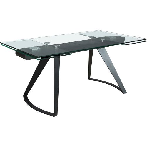 Table à manger extensible rectangulaire en verre trempé et acier - Angel Cerdà - Modalova