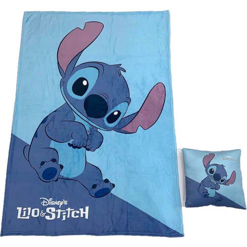 Couverture polaire et coussin Stitch - Disney - Modalova