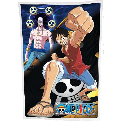 Plaid sherpa One Piece Luffy & Ener Attack - Homadict - Modalova