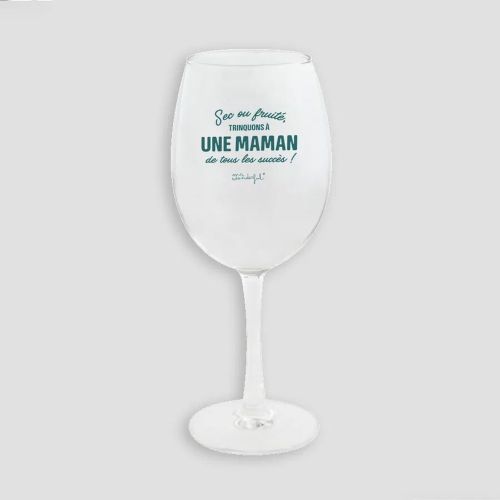 Verre à vin - sec ou fruité, trinquons à une maman de tous les succès - Mr. Wonderful - Modalova