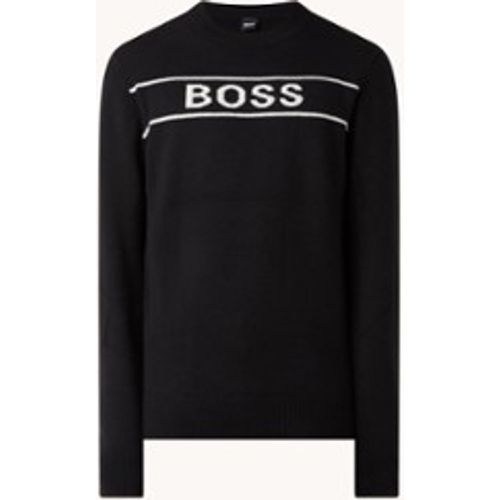 Pull en cachemire mélangé avec logo tricoté - Hugo Boss - Modalova