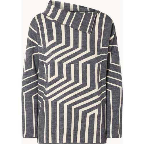 Pull en maille fine en laine mérinos mélangée avec détail zippé - Claudia Sträter - Modalova