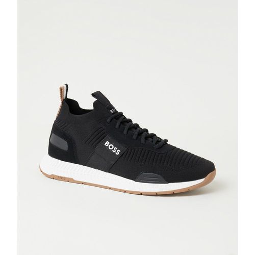 Sneaker Titanium Runn avec détails en cuir - Hugo Boss - Modalova