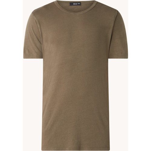 T-shirt en lin mélangé stretch - Replay - Modalova