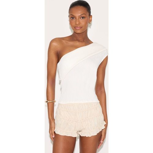 Top long texturé à épaule unique repliée - PrettyLittleThing - Modalova