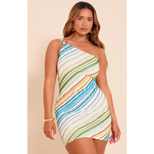 Shape Mini robe en mousseline de soie imprimé à détail doré - PrettyLittleThing - Modalova