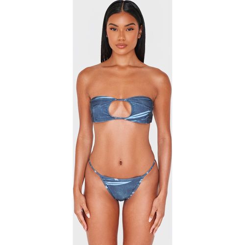 Haut de maillot de bain bandeau imprimé abstrait à découpe - PrettyLittleThing - Modalova