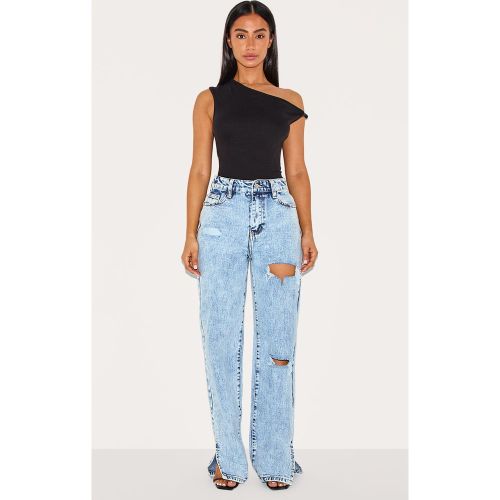 Petite Jean déchiré glacé à ourlets fendus | Taille 38 - PrettyLittleThing - Modalova