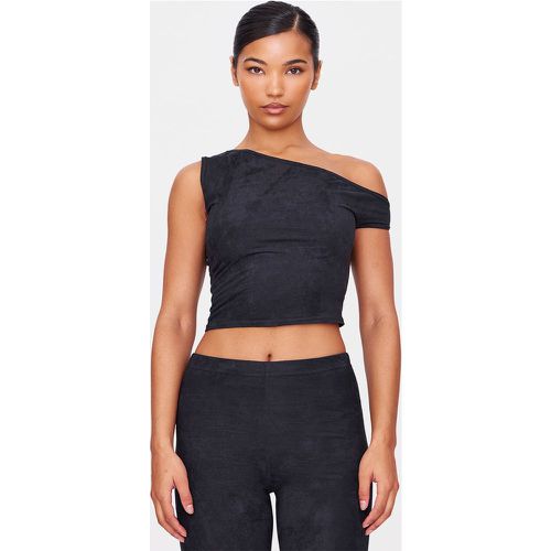 Crop top asymétrique en suédine - PrettyLittleThing - Modalova