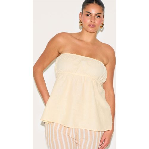 Plus Top bustier péplum crème au beurre - PrettyLittleThing - Modalova