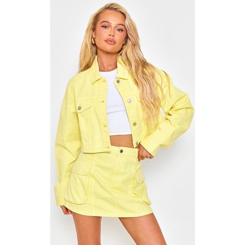 Veste en jean jaune court, Jaune - PrettyLittleThing - Modalova