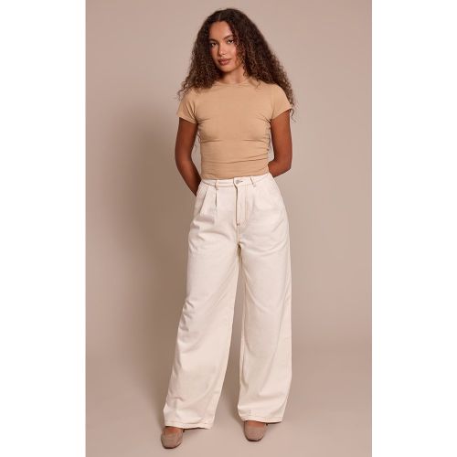Tall Jean large écru plissé | Taille 38 - PrettyLittleThing - Modalova